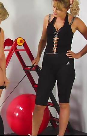 Obedient sexy slaves of a strict female trainer