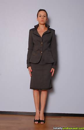 Business girl in a totally undressed captivity