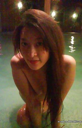 Naughty Asian teens go topless at the spa