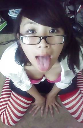 Selection of Asian girlfriends posing for their horny pals