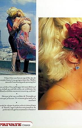 Astonishing retro blondes giving each other passionate kiss